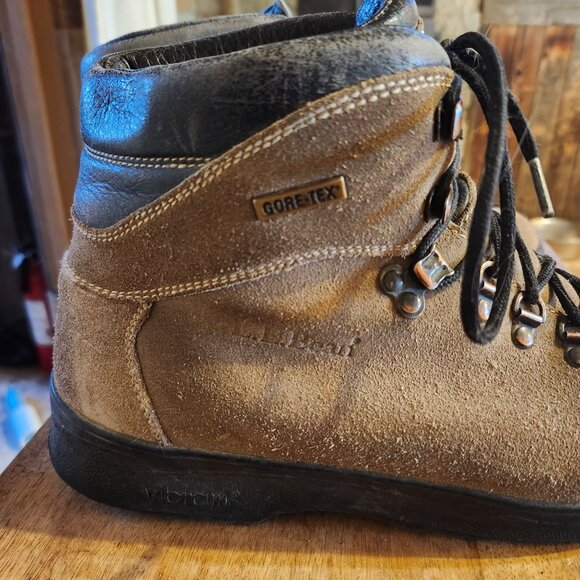 L.L. Bean Mens Size 9 Gore-Tex Leather Hiking Boots Vibram Lace Up Brown Black main image 5
